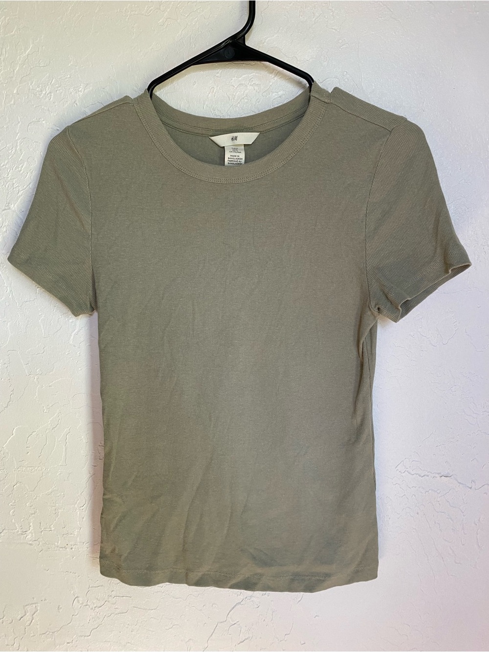 H&M Women's Short Sleeve Crewneck Tee - Olive Green